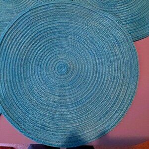 Round Braided Turquoise/Teal Placemats